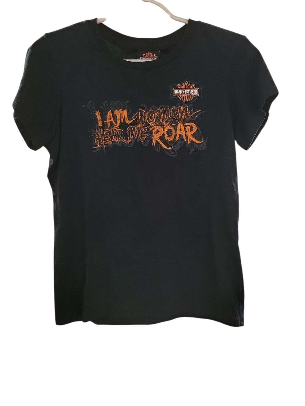Harley-Davidson Black Tee with Orange Graphic Size Small